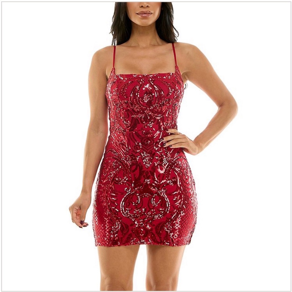 Windsor Red Sequin Bodycon Mini Dress